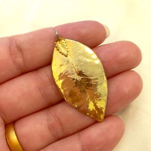 Gold dipped leaf pendant